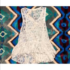 White Skull Print Tantop